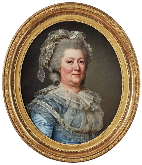 Porträtt av Madame Marie-Anne-Louise "Lise" Genet, née Cardon - bröstbild by Adolf-Ulrik Wertmüller, 1785