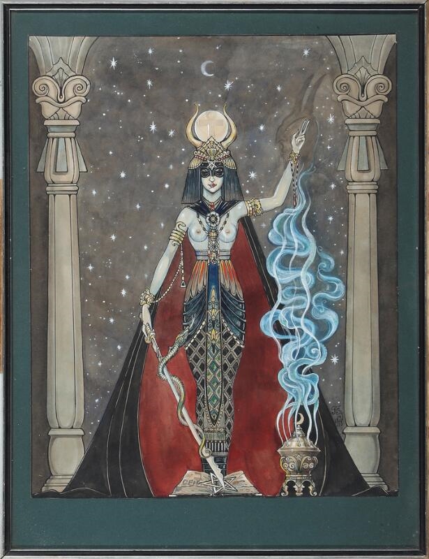 Artwork by Franz Sedivy II, La papesse noir, Made of Gouache and pen on paper