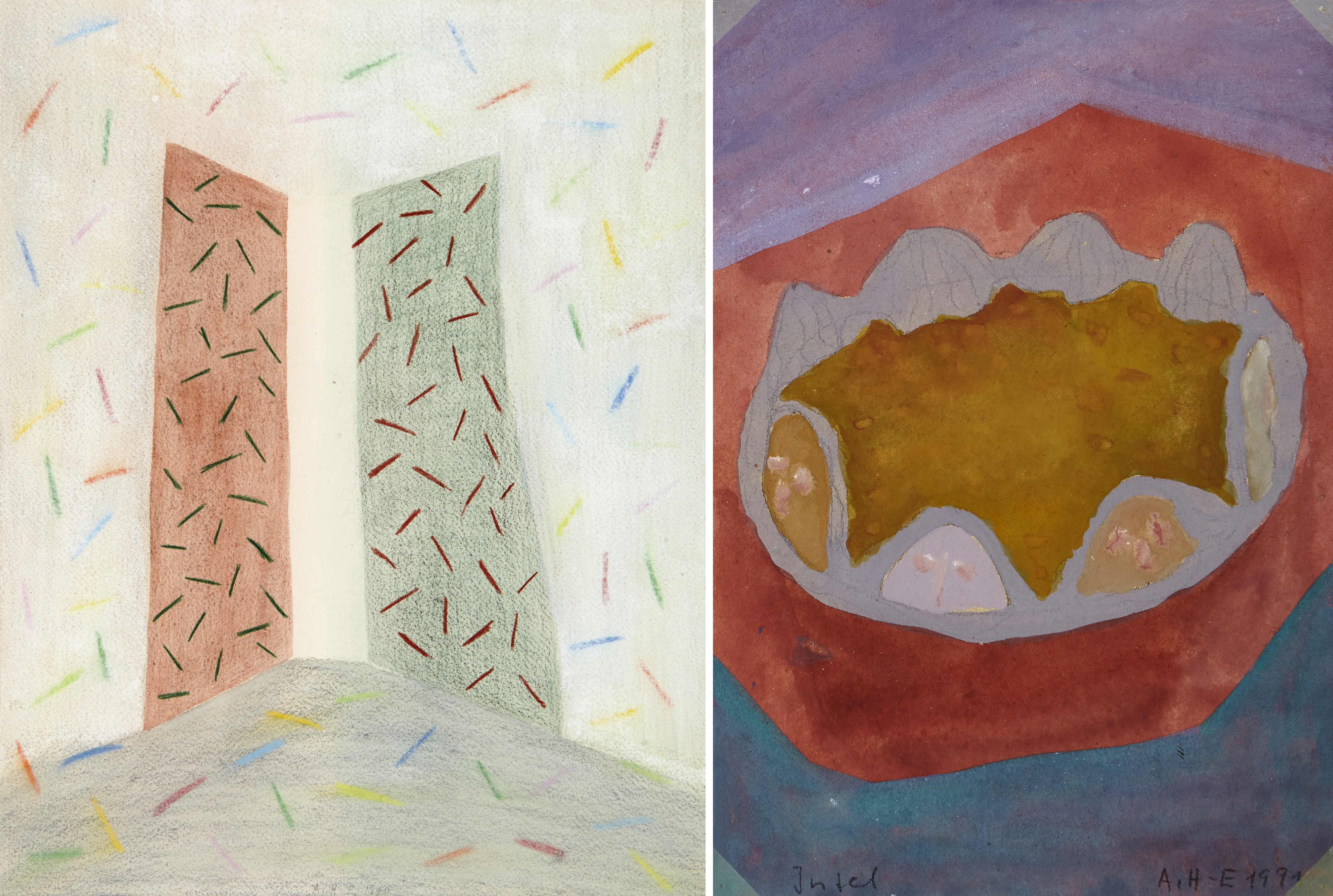 Artwork by Adelheid Hanselmann, Insel - Sein, Made of Gouache; oil pastel on paper