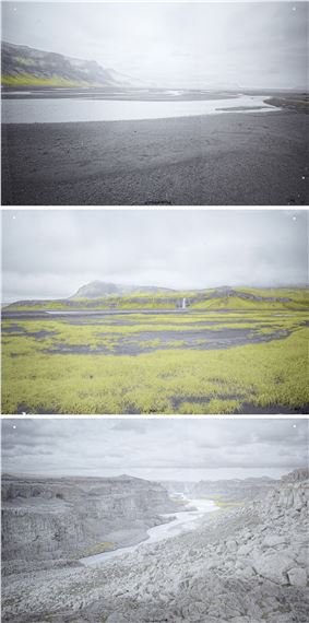 "Skeidarársandur", "Seljalandsfoss" und "Jökulsárgljúfur" - Matthias Muff