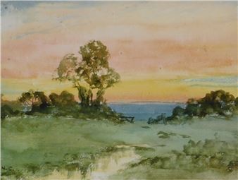 Landscape at sunset - Nora Cheatle