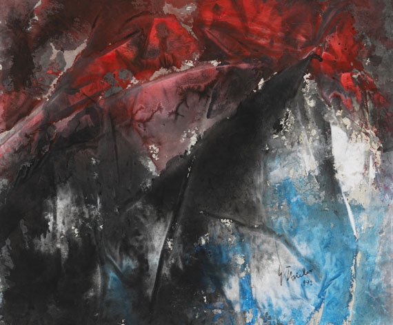 Artwork by Fred Thieler, Aufbrechendes Schwarz, Made of Mixed media on canvas