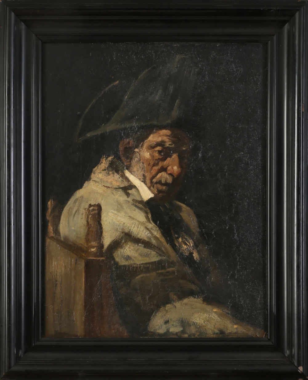 Artwork by Meyer Isaac de Haan, Sitting in the Synagogue, Made of oil on canvas