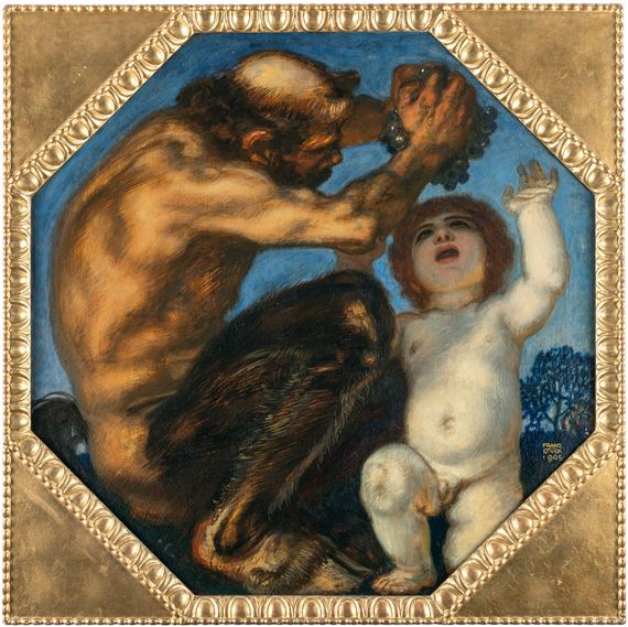 Faun and Young Bacchus by Franz von Stuck, 1905