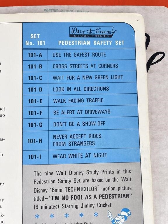 Vintage 1960's Walt Disney Home Safety Set 105 Study Prints.