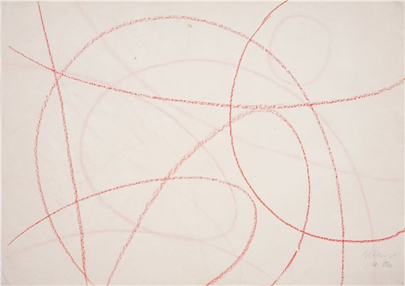 Schwünge in Rot by Hermann Glöckner, 1986