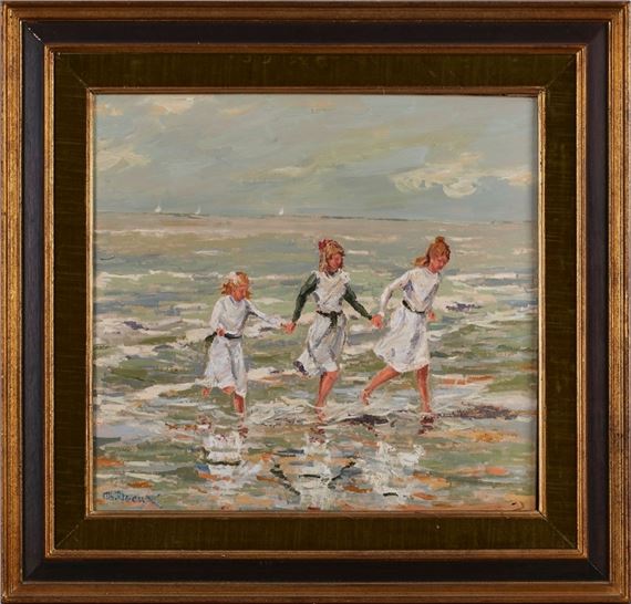 Albert Rigaux | 3 Mädchen in der Dünung | MutualArt