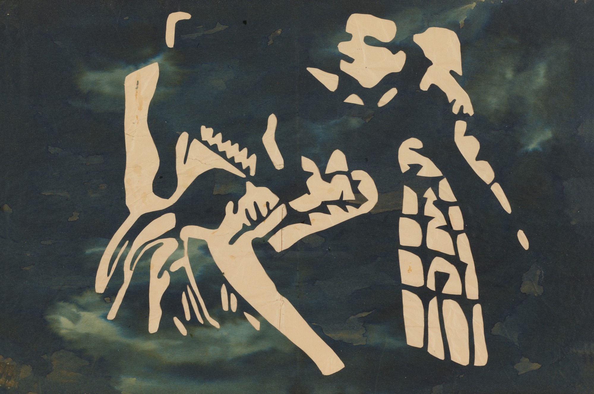 Artwork by Ulla von Brandenburg, Untitled, Made of ink and collage in paper, in 9 parts