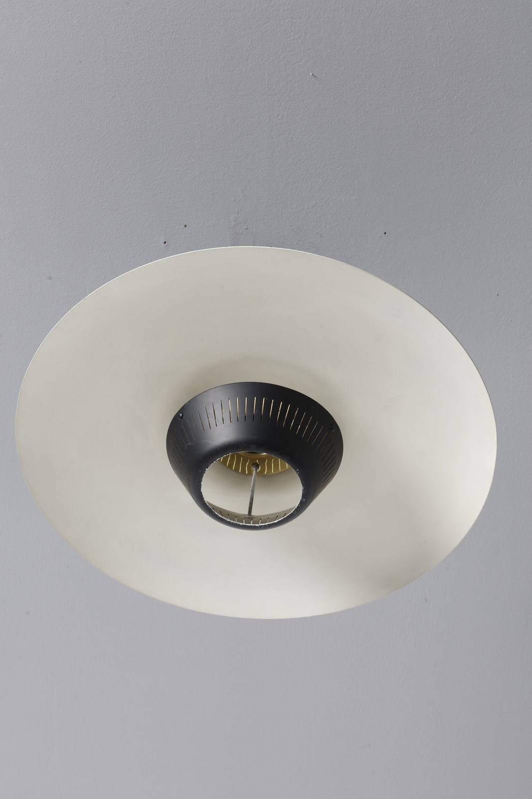 Artwork by Carl Moor, Ceiling lamp for Bag Turgi, Made of Painted metal and brass