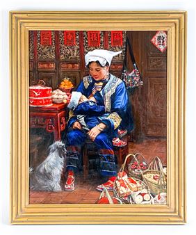 Woman in interior. - Shu Qiao Zhou