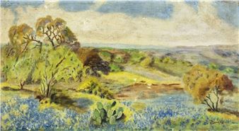 Bluebonnets Landscape - Nora Head