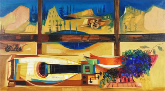 NATURALEZA MUERTA Y VENTANA by Vicente Forte, 1980