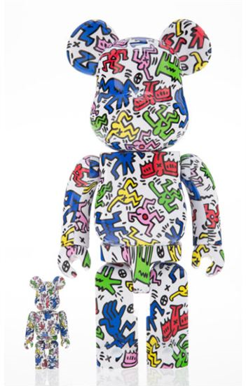 BE@RBRICK KEITH HARING #8 100％ & 400％ Keith Haring, 400% & 100% Bearbrick, Set of 2 for sale at Pamono