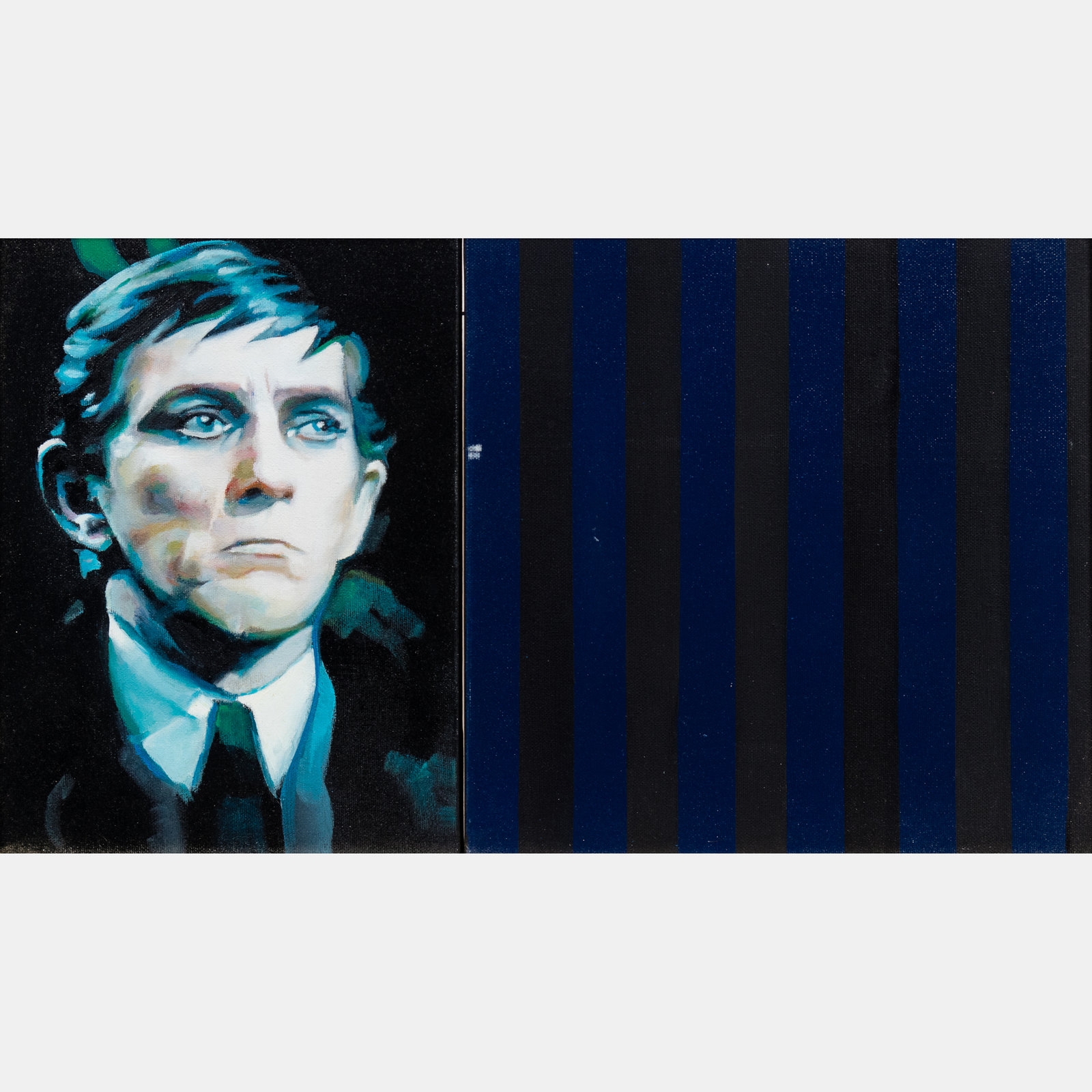 Artwork by Jeremy Blake, Blues Before Sunrise (diptych), Made of oil on canvas