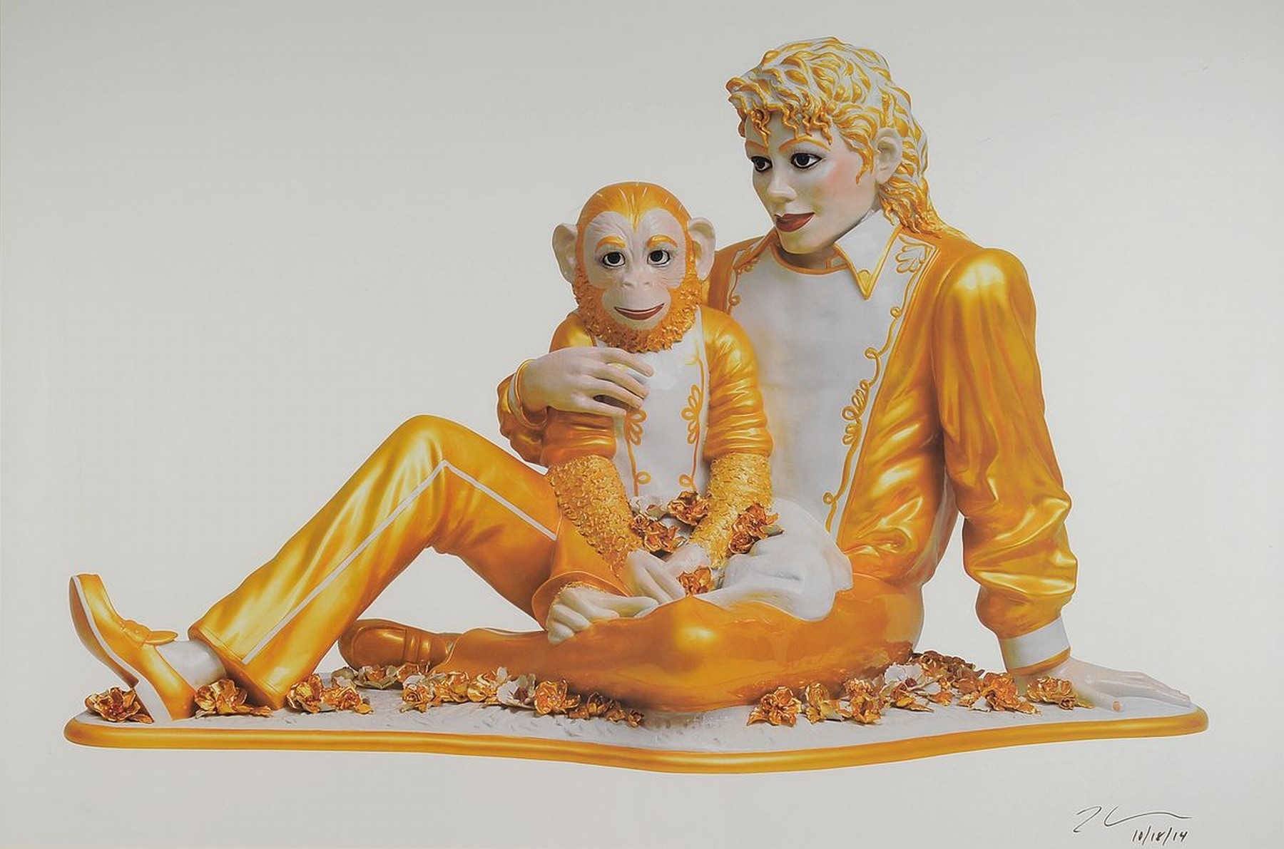 Jeff Koons Michael Jackson and Bubbles (2014) MutualArt