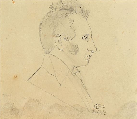 Portrait of a gentleman by Friedrich Preller the Elder, dated 1834