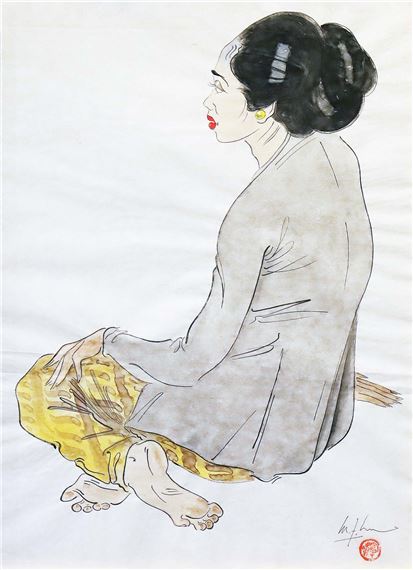 LEE MAN FONG | Seated Lady by Lee Man Fong