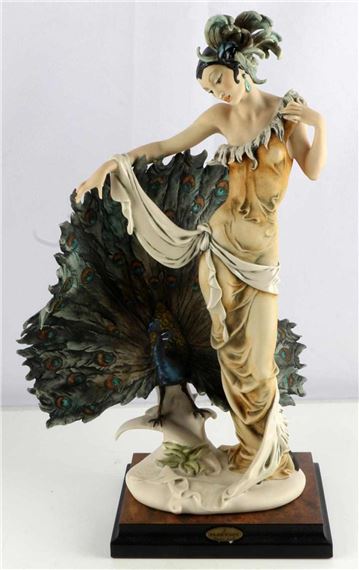 ISADORA - LADY WITH PEACOCK by Giuseppe Armani