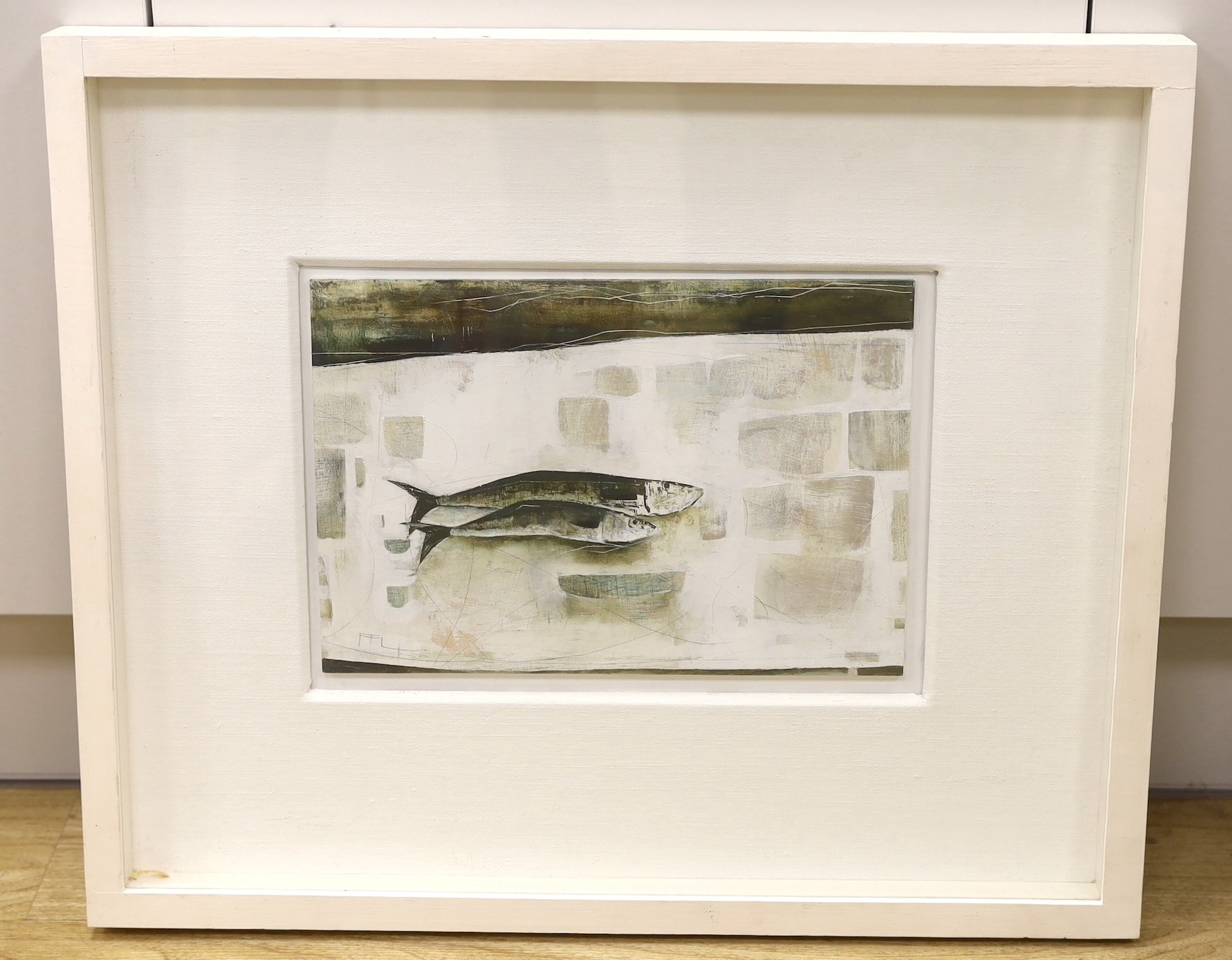 Artwork by Ffiona Lewis, 'Fish', Made of oil and pencil on board