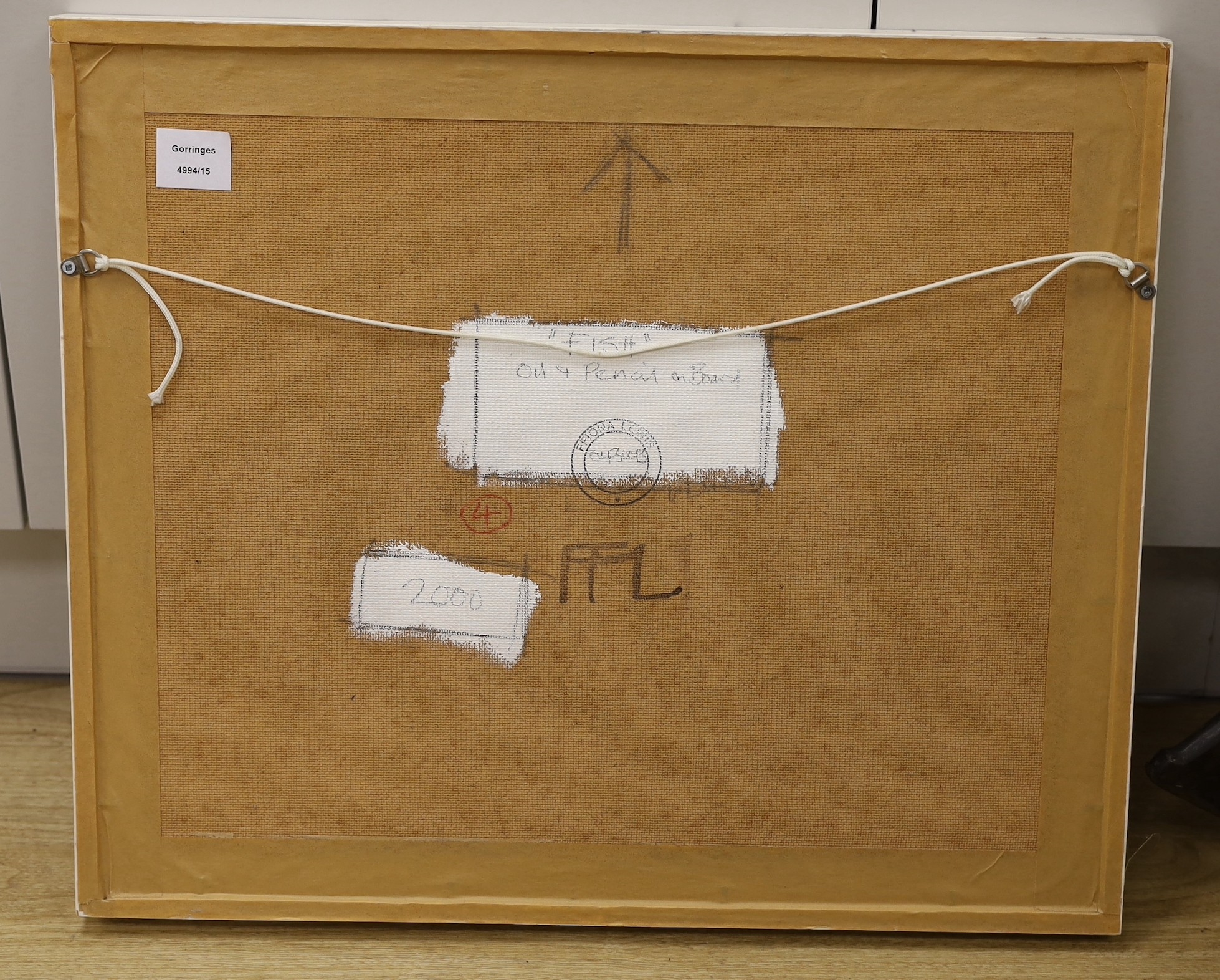 Artwork by Ffiona Lewis, 'Fish', Made of oil and pencil on board