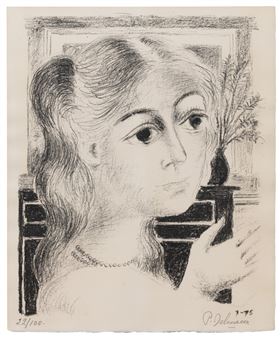 Delvaux. Cat. de l'œuvre peint. . 1/100 de tête avec litho. signée par l'artiste. - Paul Delvaux