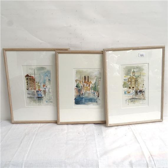 London scenes by Edna Lumb, 1987