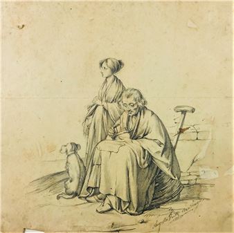 Vecchia, fanciulla e cane - Augusta Gullè