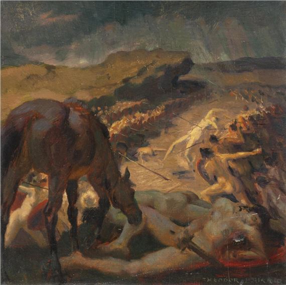 Étude d'une scène de bataille by Theodor Baierl