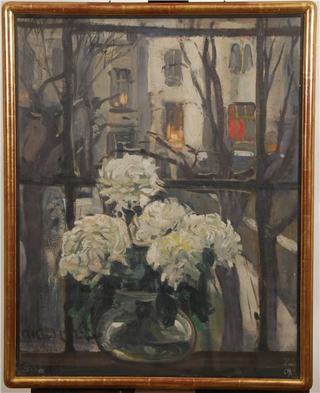 "Vue nocturne vers arrière maisons" by Fernand Allard L'Olivier, 1932