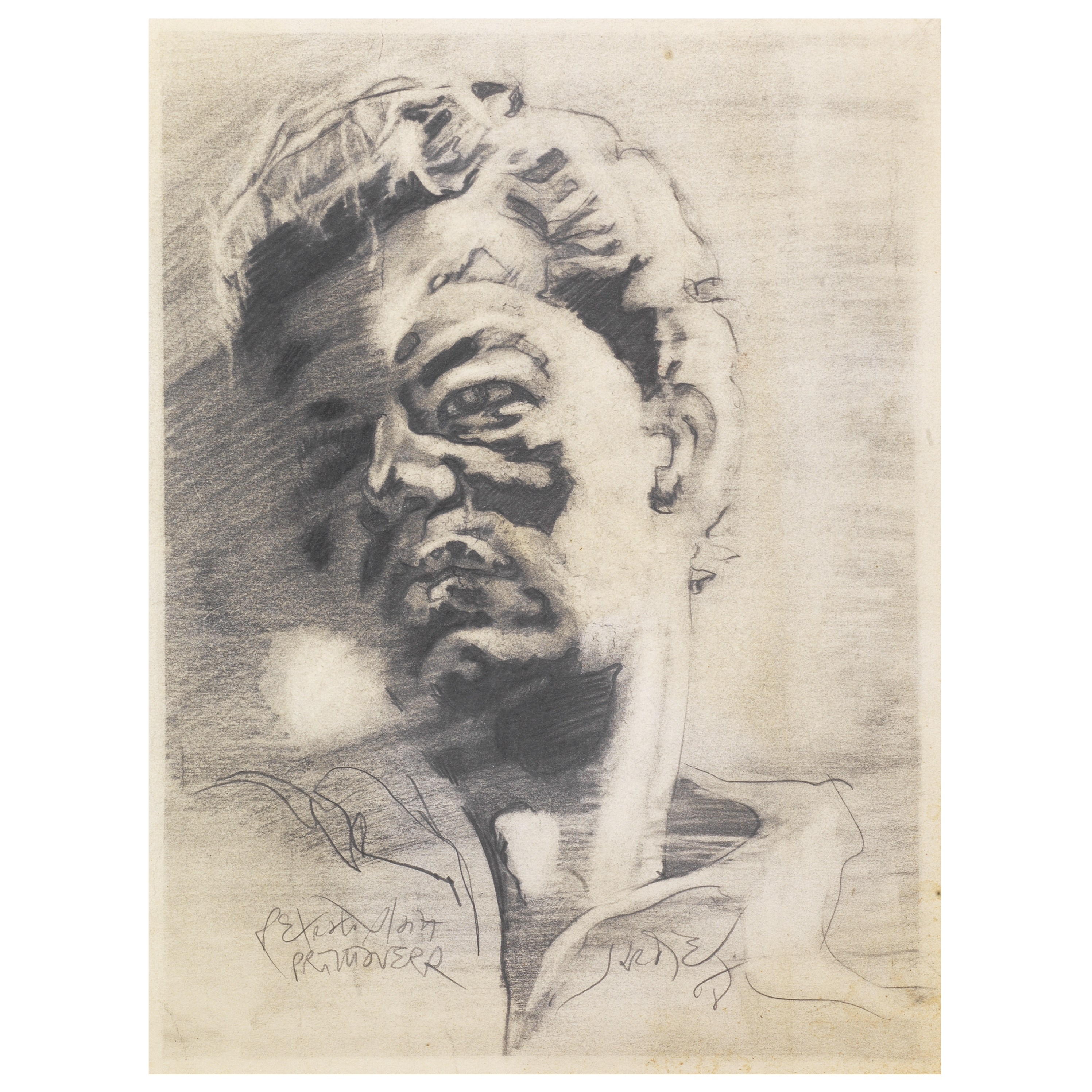 Artwork by José Parades Jardiel, Study for Alain's portrait: Spring, Made of pencil on paper