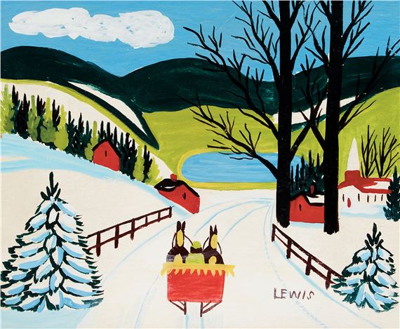 Maud Lewis | Winter Sleighride | MutualArt