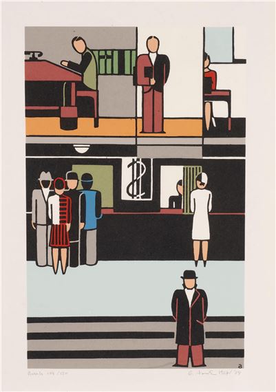 BANK by Gerd Arntz, 1927/1984