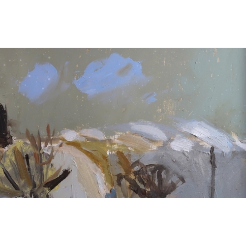 Artwork by Ann Wegmuller, ABSTRACT LANDSCAPE, Made of Oil on board