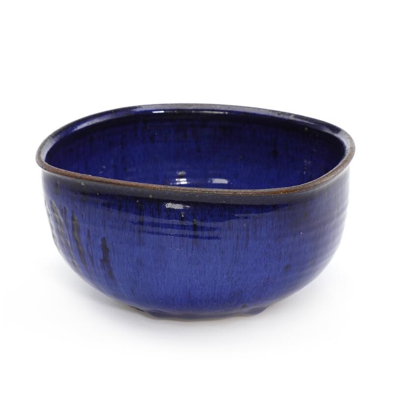 Helle Allpass | A stoneware bowl modelled with four-sided upper rim and ...