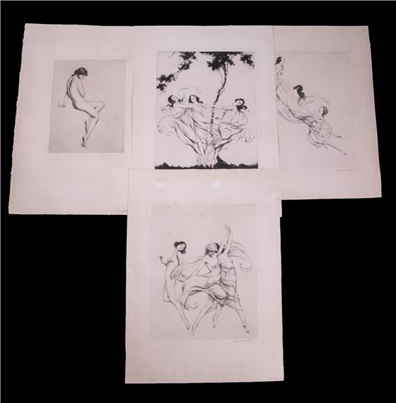 Dancers Cavorting (one sitting at rest) - Isadora Duncan