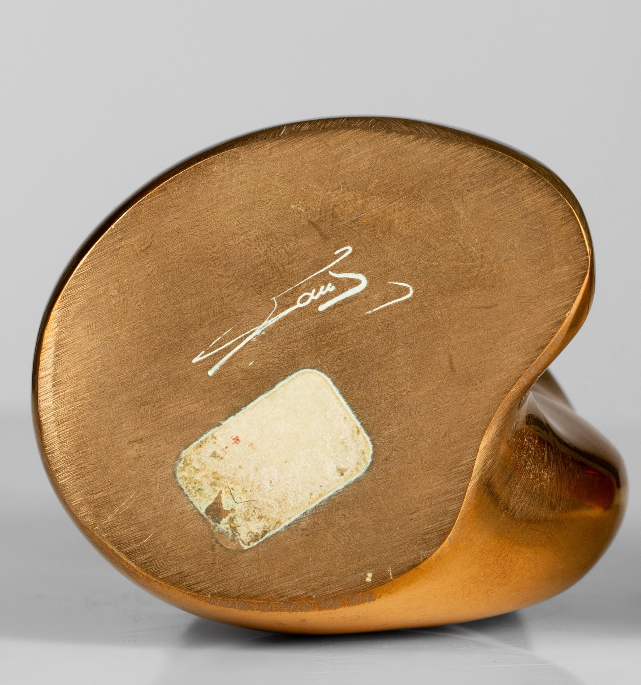 Louis Tanari four polished brass amorph sculptures MutualArt