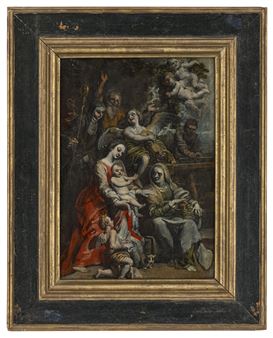 The Holy Family with Saint Anne, other Saints and Angels - Theodoor van Loon