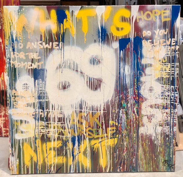 Artwork by Déborah Sportes, WHAT'S NEXT, Made of Mixed media on canvas