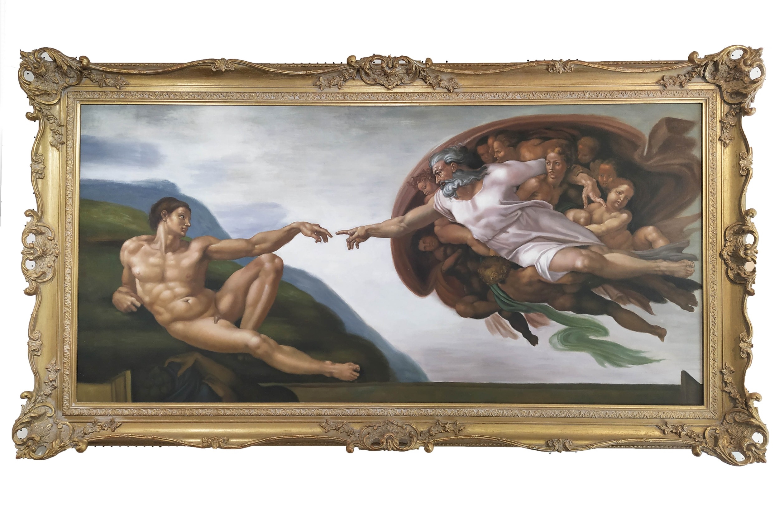 Artwork by Michelangelo, The Creation of Adam, Made of oil on canvas