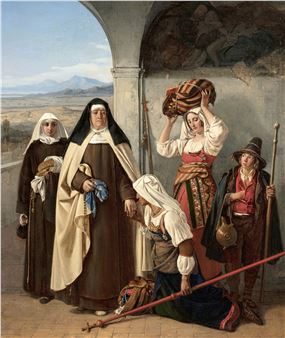 "Pèlerines reçues dans un couvent" - Louis-Leopold Robert