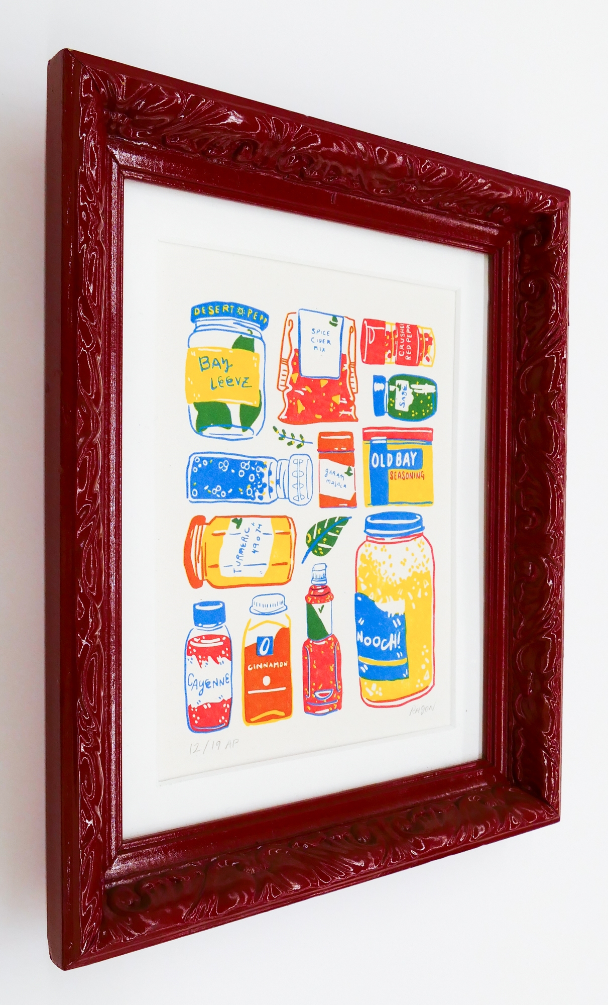 Artwork by Ragon Dickard, Ragon Dickard 'Spices' Letterpress Print, Made of Print