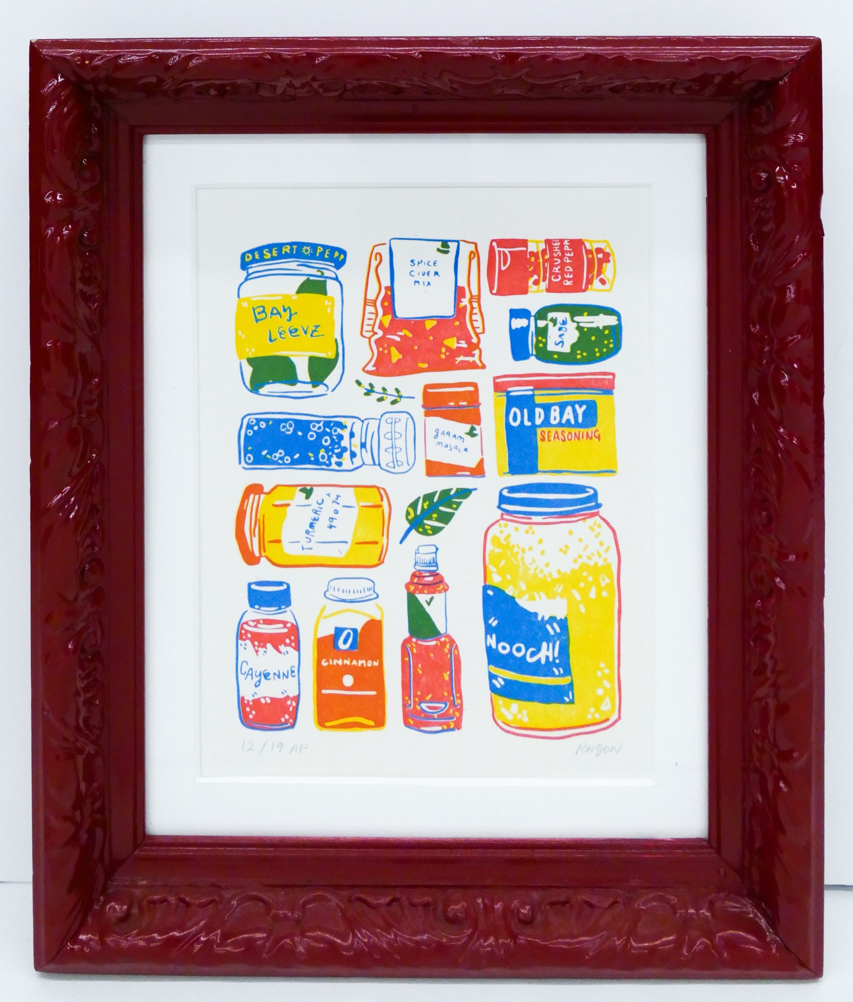 Artwork by Ragon Dickard, Ragon Dickard 'Spices' Letterpress Print, Made of Print