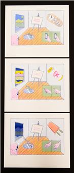Aidan Fitzgerald 'Painting' Triptych Risographs - Aidan Fitzgerald