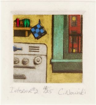 Chris Nowicki 'Interior #2 (Stove)' Mezzotint - Chris Nowicki