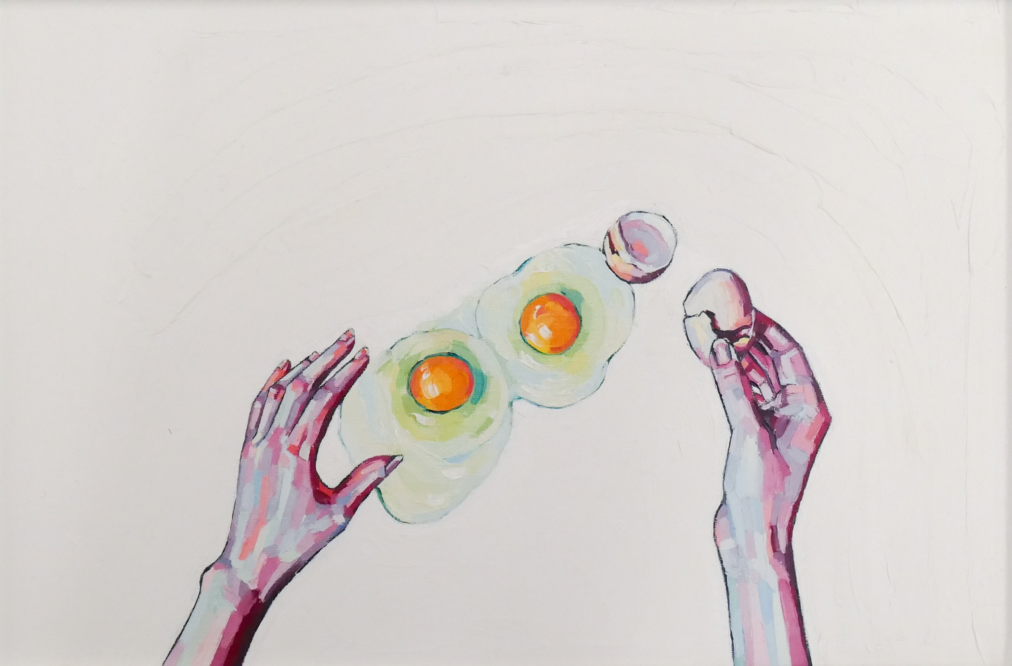 Artwork by Alyssa Putnam, Alyssa Putnam 'Mixed (Eggs)' Painting, Made of Oil on paper