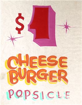 Kevin Drake '$1 Cheese Burger Popsicle' Painting - Kevin Drake