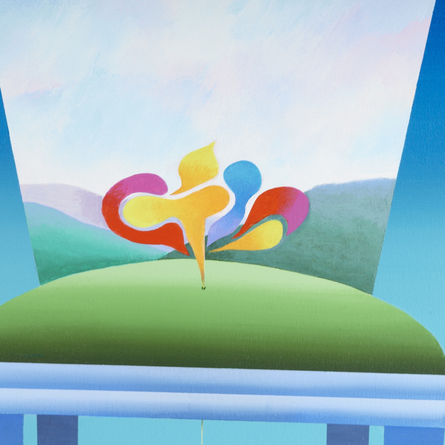 Artwork by Braz Dias, Surrealist Bird and Chair, Made of oil on canvas