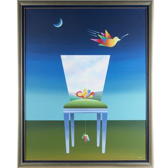 Surrealist Bird and Chair - Braz Dias