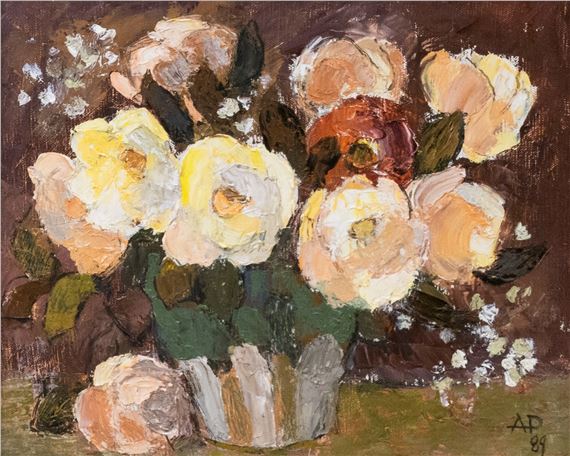 Vase with Flowers by Angela Popa Brădean, dated (19)89