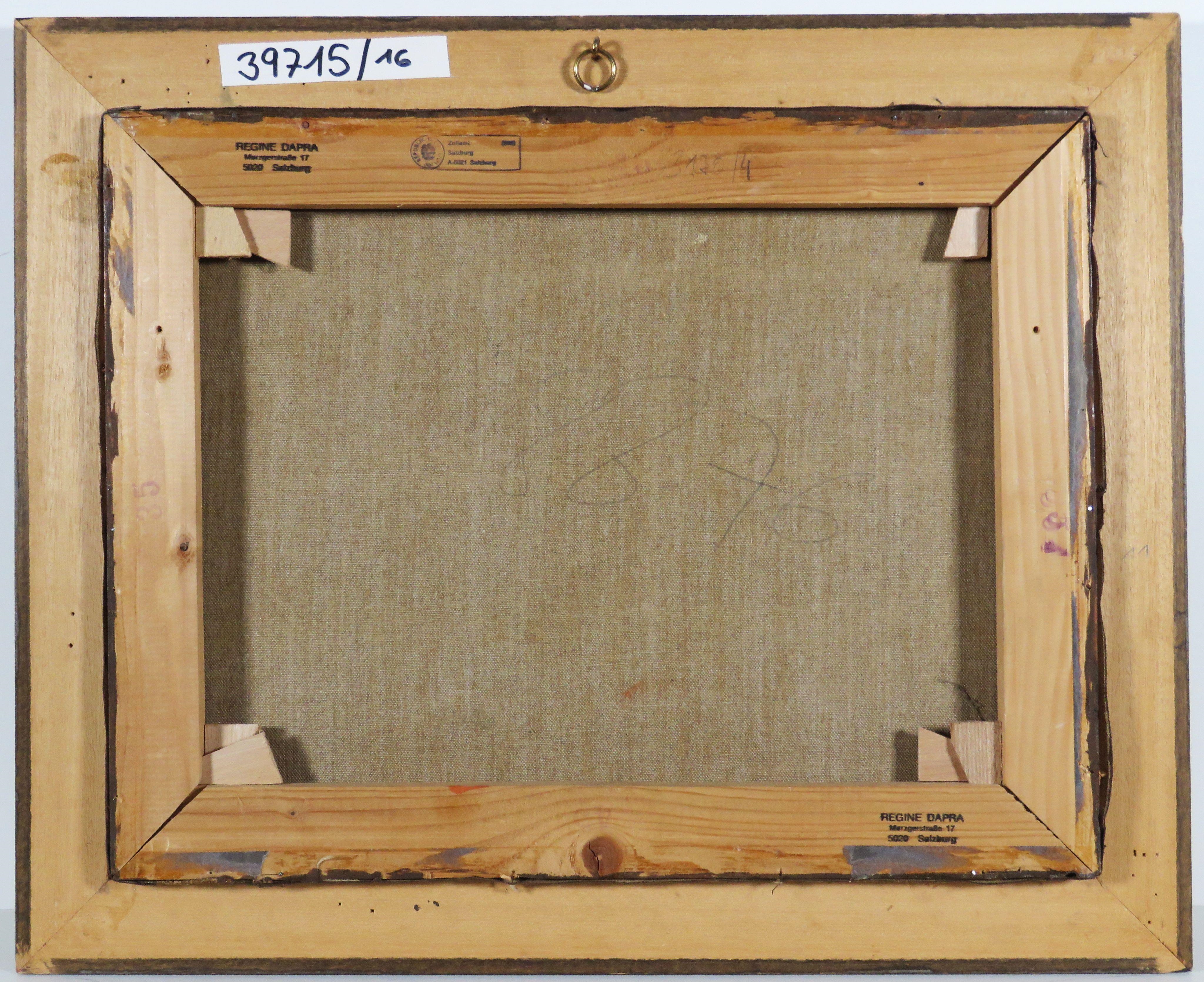 Artwork by Regine Dapra, Blick auf Stift Nonnberg und Festung Hohensalzburg, Made of Oil on xanvas